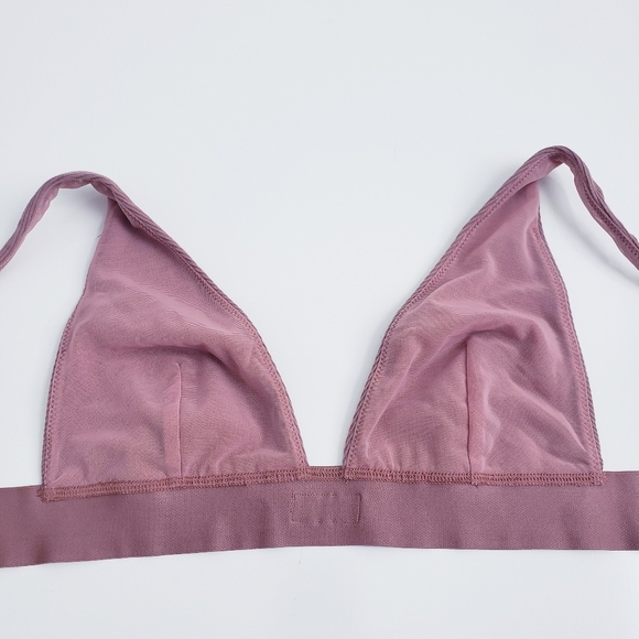 Skims Rose Mauve Clay Plunge Unlined Bralette - Picture 8 of 10